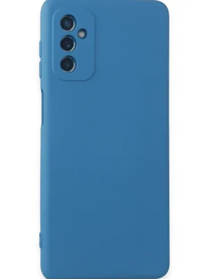 Newface Samsung Galaxy M52 5G Kılıf Nano içi Kadife Silikon - Mavi