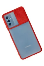 Newface Samsung Galaxy M52 5G Kılıf Palm Buzlu Kamera Sürgülü Silikon - Kırmızı - Görsel 3