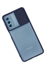 Newface Samsung Galaxy M52 5G Kılıf Palm Buzlu Kamera Sürgülü Silikon - Lacivert - Görsel 3