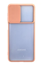 Newface Samsung Galaxy M52 5G Kılıf Palm Buzlu Kamera Sürgülü Silikon - Pembe - Görsel 2