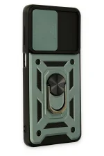 Newface Samsung Galaxy M52 5G Kılıf Pars Lens Yüzüklü Silikon - Yeşil - Görsel 2