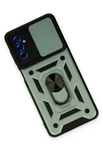 Newface Samsung Galaxy M52 5G Kılıf Pars Lens Yüzüklü Silikon - Yeşil - Görsel 3