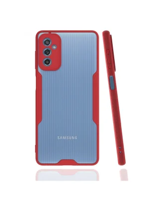 Newface Samsung Galaxy M52 5G Kılıf Platin Silikon - Kırmızı