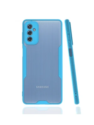 Newface Samsung Galaxy M52 5G Kılıf Platin Silikon - Mavi