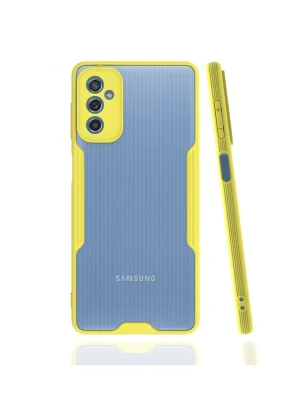 Newface Samsung Galaxy M52 5G Kılıf Platin Silikon - Sarı