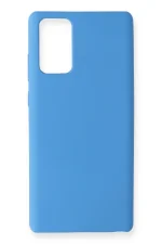 Newface Samsung Galaxy Note 20 Kılıf Nano içi Kadife Silikon - Mavi