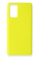 Newface Samsung Galaxy Note 20 Kılıf Nano içi Kadife Silikon - Sarı