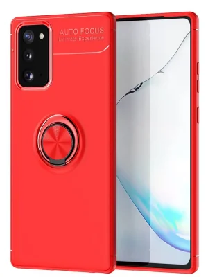 Newface Samsung Galaxy Note 20 Kılıf Range Yüzüklü Silikon - Kırmızı