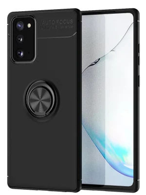 Newface Samsung Galaxy Note 20 Kılıf Range Yüzüklü Silikon - Siyah