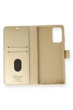Newface Samsung Galaxy Note 20 Kılıf Trend S Plus Kapaklı Kılıf - Gold - Görsel 2