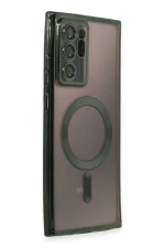 Newface Samsung Galaxy Note 20 Ultra Kılıf Kross Magneticsafe Kapak - Koyu Yeşil - Görsel 2