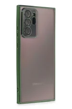 Newface Samsung Galaxy Note 20 Ultra Kılıf Razer Lensli Silikon - Yeşil