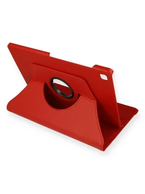 Newface Samsung Galaxy P610 Tab S6 Lite 10.4 Kılıf 360 Tablet Deri Kılıf - Kırmızı
