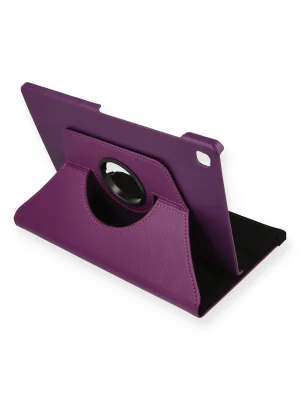 Newface Samsung Galaxy P610 Tab S6 Lite 10.4 Kılıf 360 Tablet Deri Kılıf - Mürdüm