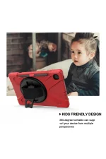 Newface Samsung Galaxy P610 Tab S6 Lite 10.4 Kılıf Amazing Tablet Kapak - Kırmızı - Görsel 3