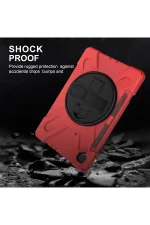 Newface Samsung Galaxy P610 Tab S6 Lite 10.4 Kılıf Amazing Tablet Kapak - Kırmızı - Görsel 5