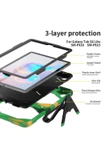 Newface Samsung Galaxy P610 Tab S6 Lite 10.4 Kılıf Griffin Tablet Kapak - Kamuflaj - Görsel 5