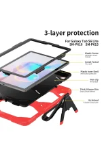 Newface Samsung Galaxy P610 Tab S6 Lite 10.4 Kılıf Griffin Tablet Kapak - Kırmızı - Görsel 5