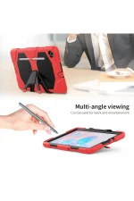 Newface Samsung Galaxy P610 Tab S6 Lite 10.4 Kılıf Griffin Tablet Kapak - Kırmızı - Görsel 7