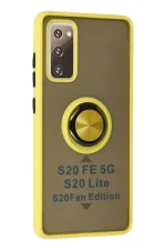 Newface Samsung Galaxy S20 FE Kılıf Montreal Yüzüklü Silikon Kapak - Sarı - Görsel 2