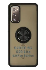 Newface Samsung Galaxy S20 FE Kılıf Montreal Yüzüklü Silikon Kapak - Siyah