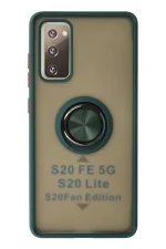Newface Samsung Galaxy S20 FE Kılıf Montreal Yüzüklü Silikon Kapak - Yeşil