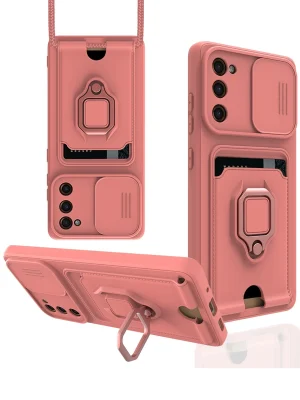 Newface Samsung Galaxy S20 FE Kılıf Zuma Kartvizitli Yüzüklü Silikon - Pembe