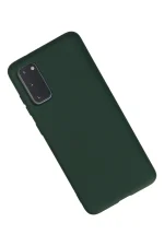 Newface Samsung Galaxy S20 Kılıf Nano içi Kadife Silikon - Koyu Yeşil - Görsel 2