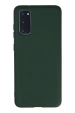 Newface Samsung Galaxy S20 Kılıf Nano içi Kadife Silikon - Koyu Yeşil