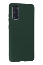 Newface Samsung Galaxy S20 Kılıf Nano içi Kadife Silikon - Koyu Yeşil - Görsel 3