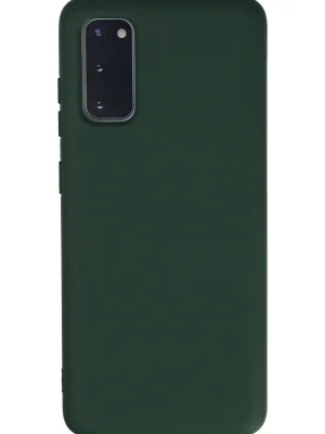 Newface Samsung Galaxy S20 Kılıf Nano içi Kadife Silikon - Koyu Yeşil