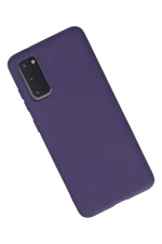 Newface Samsung Galaxy S20 Kılıf Nano içi Kadife Silikon - Mor - Görsel 2