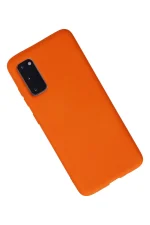 Newface Samsung Galaxy S20 Kılıf Nano içi Kadife Silikon - Turuncu - Görsel 2
