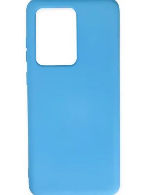 Newface Samsung Galaxy S20 Ultra Kılıf Nano içi Kadife Silikon - Mavi