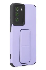 Newface Samsung Galaxy S21 FE Kılıf Mega Standlı Silikon - Lila - Görsel 2