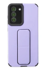 Newface Samsung Galaxy S21 FE Kılıf Mega Standlı Silikon - Lila