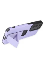 Newface Samsung Galaxy S21 FE Kılıf Mega Standlı Silikon - Lila - Görsel 4