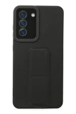 Newface Samsung Galaxy S21 FE Kılıf Mega Standlı Silikon - Siyah