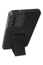 Newface Samsung Galaxy S21 FE Kılıf Mega Standlı Silikon - Siyah - Görsel 3