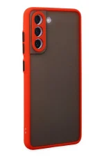 Newface Samsung Galaxy S21 FE Kılıf Montreal Silikon Kapak - Kırmızı - Görsel 3