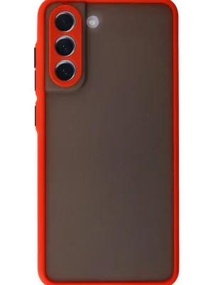 Newface Samsung Galaxy S21 FE Kılıf Montreal Silikon Kapak - Kırmızı