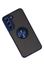 Newface Samsung Galaxy S21 FE Kılıf Montreal Yüzüklü Silikon Kapak - Lacivert - Görsel 2