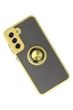 Newface Samsung Galaxy S21 FE Kılıf Montreal Yüzüklü Silikon Kapak - Sarı - Görsel 2