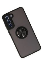 Newface Samsung Galaxy S21 FE Kılıf Montreal Yüzüklü Silikon Kapak - Siyah - Görsel 2