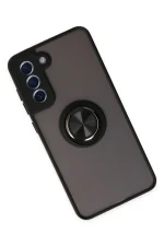 Newface Samsung Galaxy S21 FE Kılıf Montreal Yüzüklü Silikon Kapak - Siyah - Görsel 2