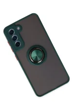 Newface Samsung Galaxy S21 FE Kılıf Montreal Yüzüklü Silikon Kapak - Yeşil - Görsel 2