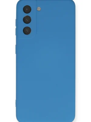 Newface Samsung Galaxy S21 FE Kılıf Nano içi Kadife Silikon - Mavi