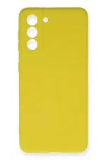 Newface Samsung Galaxy S21 FE Kılıf Nano içi Kadife Silikon - Sarı