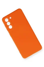 Newface Samsung Galaxy S21 FE Kılıf Nano içi Kadife Silikon - Turuncu - Görsel 2