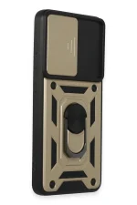 Newface Samsung Galaxy S21 FE Kılıf Pars Lens Yüzüklü Silikon - Gold - Görsel 3